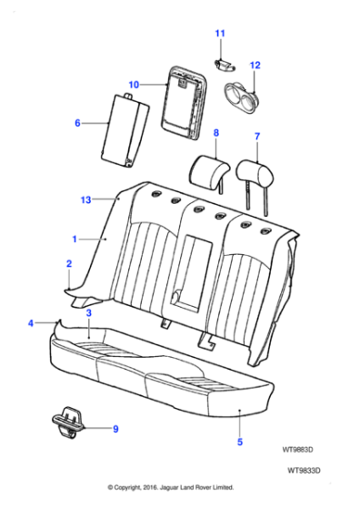 C2S40605LEG - Jaguar Squab cover