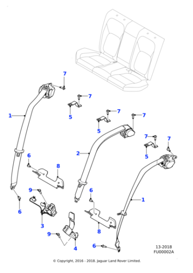 T2H16148AMT - Jaguar Seatbelt