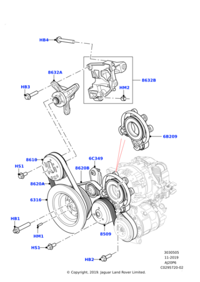 LR123070 - Land Rover Belt