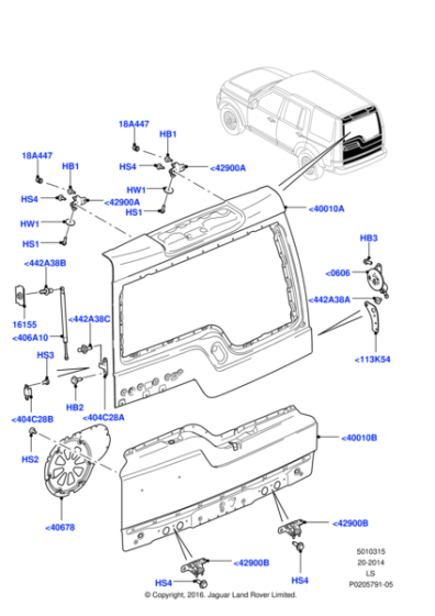 LR045550 - Land Rover Door - Rear