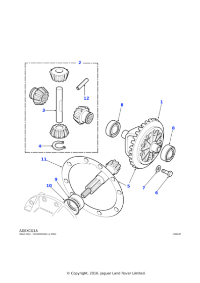594493 - Land Rover Crownwheel and pinion assembly