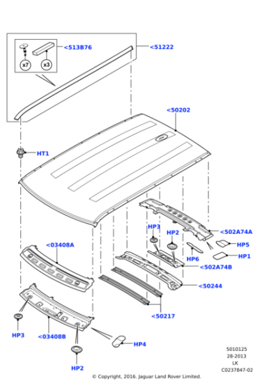 LR052896 - Land Rover Kit - Roof Rail Installation