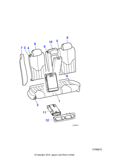 XR810929AGM - Jaguar Headrest