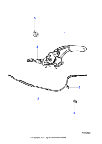 C2S50859SEL - Jaguar Handbrake lever