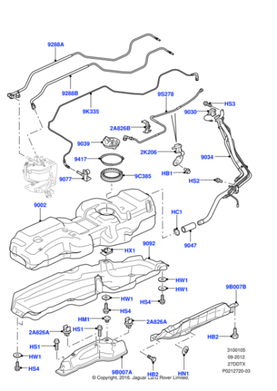 LR077753 - Land Rover Pipe - Fuel Filler