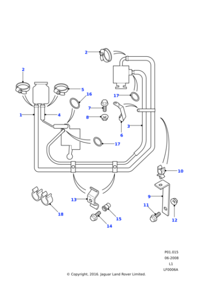 QEH102460 - Land Rover Pipe assembly-steering box to reservoir