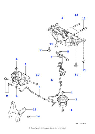C2Z13435 - Jaguar Engine mounting