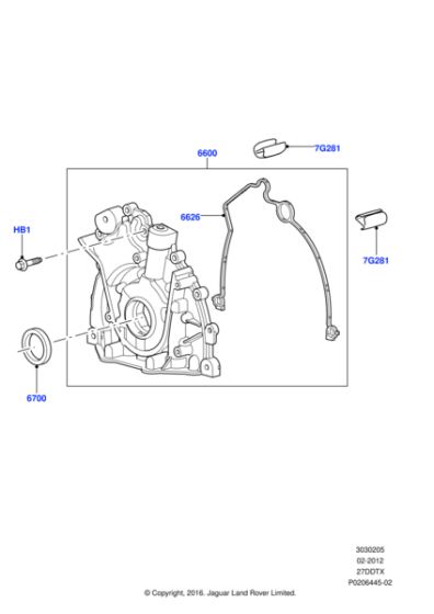 LR123716 - Land Rover Pump - Oil