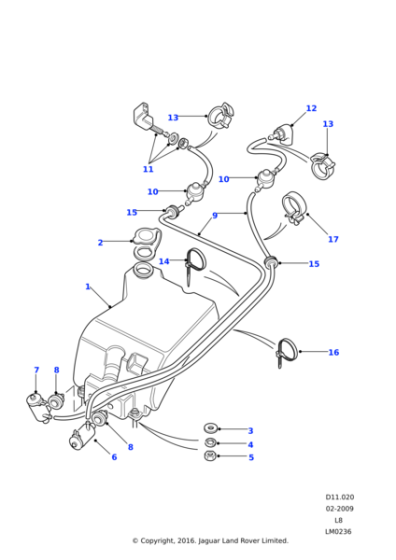 LR034310 - Land Rover Jet assembly-nozzle wash system