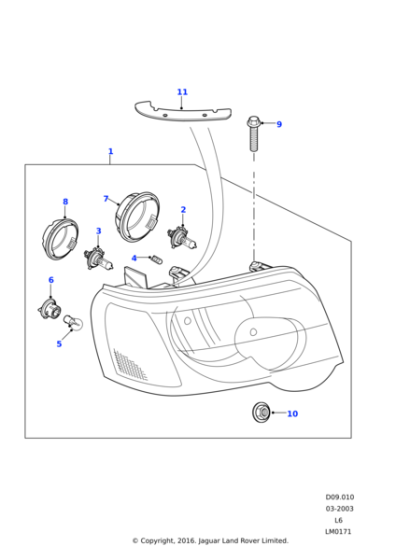 XBP500050 - Land Rover Holder - Bulb