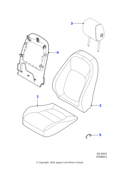T4N2866AAP - Jaguar Headrest