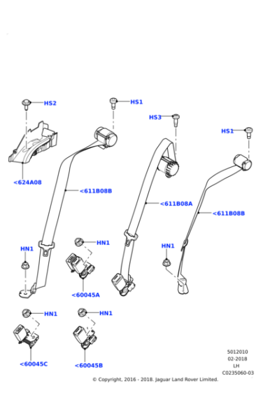LR026473 - Land Rover Seat Belt