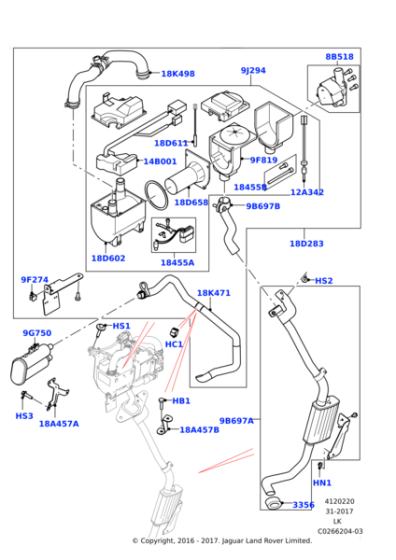 LR076037 - Land Rover Cannister - Fuel Vapour Store