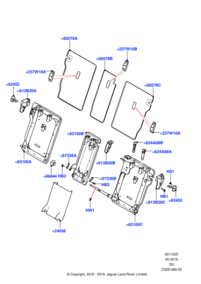 LR134955 - Land Rover Latch - Rear Seat Back