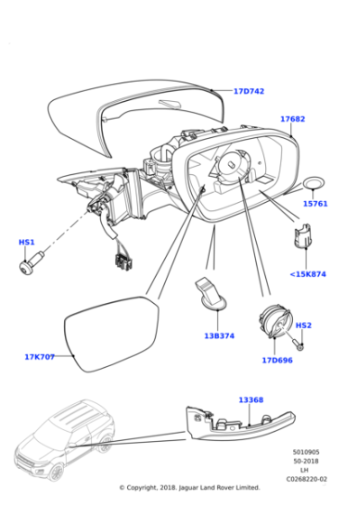 LR066887 - Land Rover Mirror