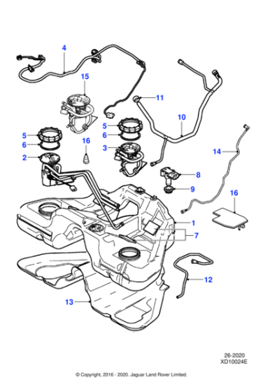 C2C25741 - Jaguar Sender and outlet tube assembly