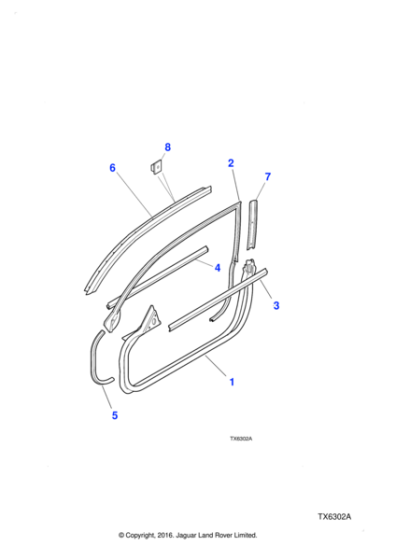 GJA1716AB - Jaguar Door waist seal