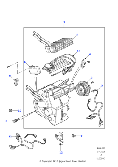 JEC500091 - Land Rover Heater assembly including controls