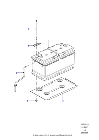 YJH500020 - Land Rover Bolt - Battery Clamp