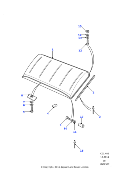 AKA710840LYQ - Land Rover Roof assembly
