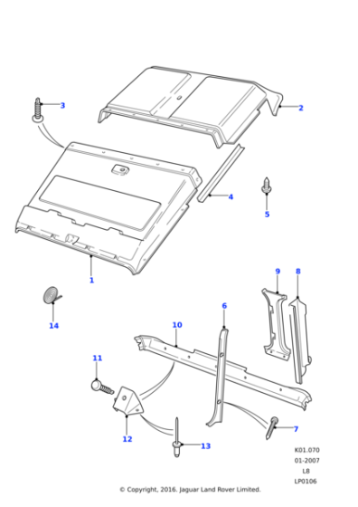 LR033217 - Land Rover Headlining-roof trim