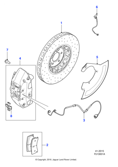 T2R11424 - Jaguar Brake pad kit