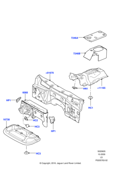 LR046702 - Land Rover Insulator - Floor | Jaguar Land Rover