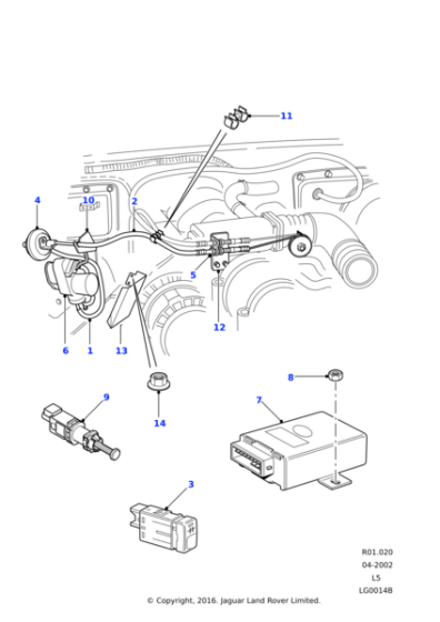 XKB100170 - Land Rover Switch assembly-stop lamp