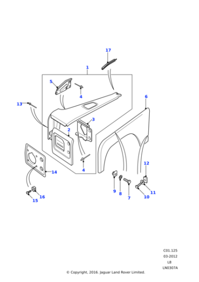 LR051110 - Land Rover Finisher-headlamp
