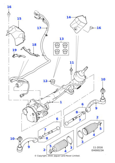 T4N24544 - Jaguar Steering rack and pinion