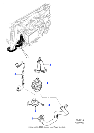 T2H34541 - Jaguar Coolant pipe