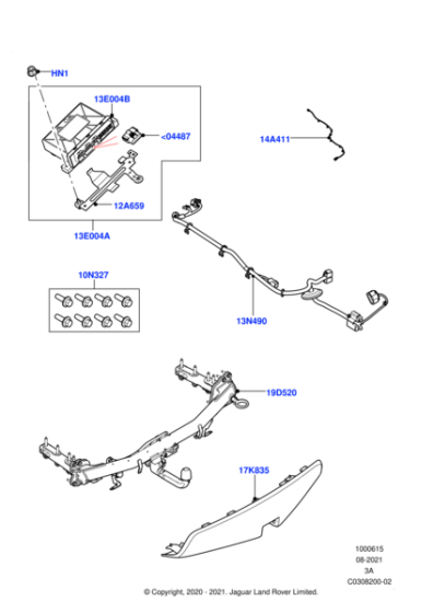 Towing System - Detachable Tow Bar, 5+2 Seat with Space Saver Spare Wheel AWD and 5+2 Seat FWD, 20MY onwards