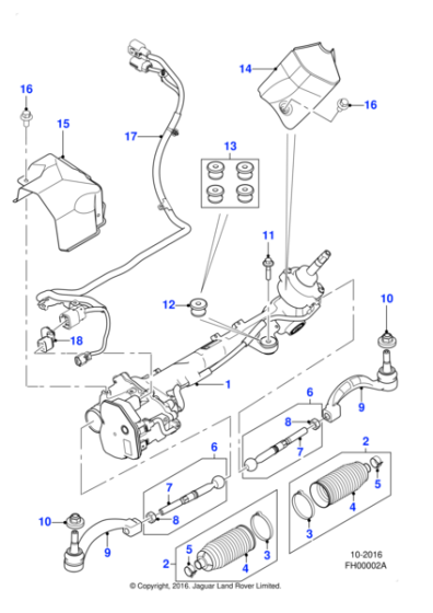 T2H47058 - Jaguar Steering rack and pinion
