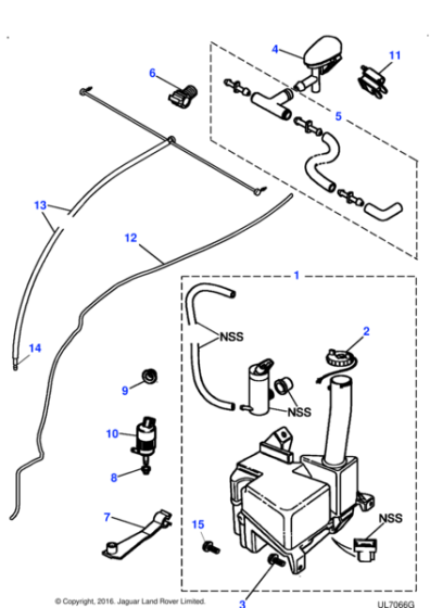 XR850709 - Jaguar Screenwash reservoir