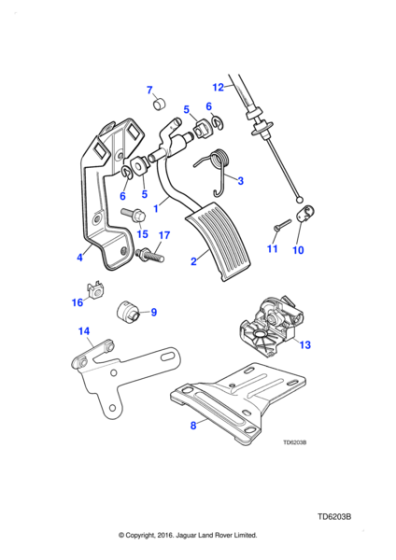 MJA5383AA - Jaguar Accelerator pedal pad