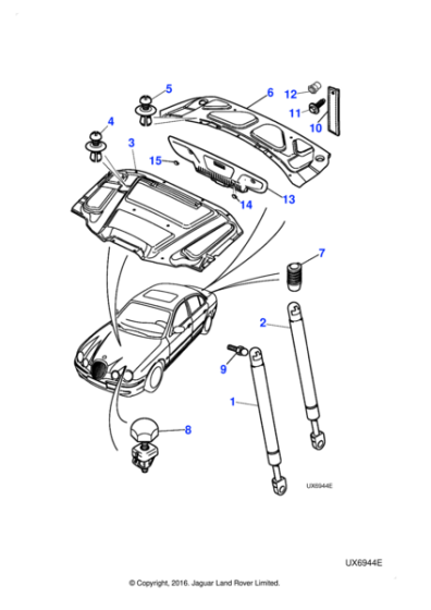 XR847248 - Jaguar Trunk lamp and finisher