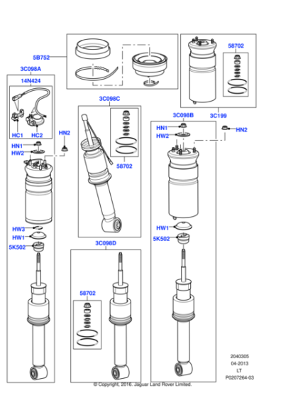 LR052866 - Land Rover Shock Absorber - Front