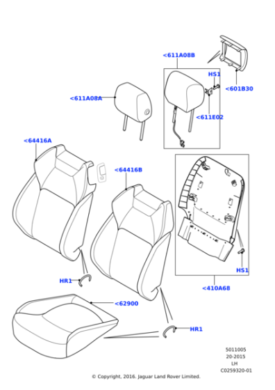 LR083390 - Land Rover Cover - Seat Back