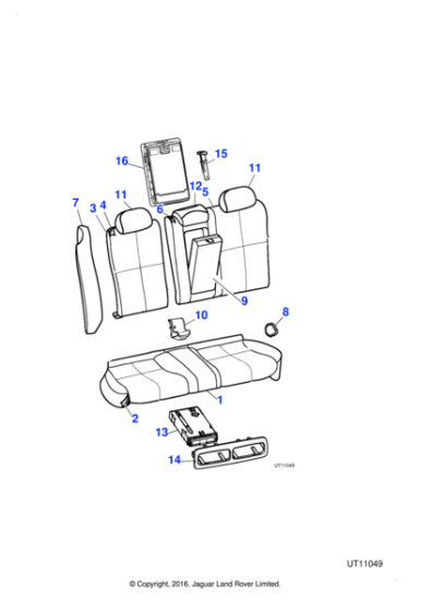 XR842907ADY - Jaguar Seat squab