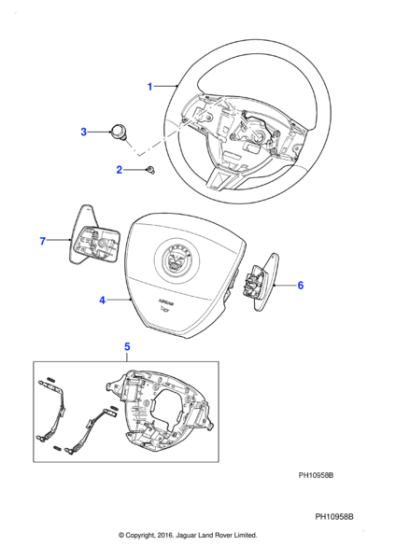 C2Z28178LJS - Jaguar Steering wheel
