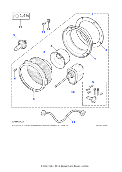 STC1614 - Land Rover Kit-headlamp fittings