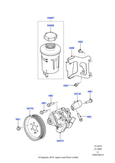 LR016834 - Land Rover Bracket - Power Steering Pump