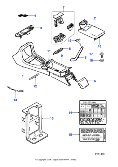 GNA7670BHLEG - Jaguar Console lid