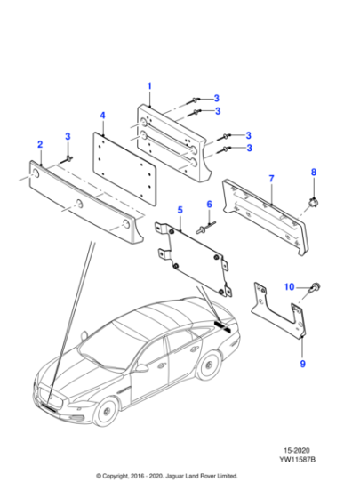 C2D30835 - Jaguar Number plate plinth