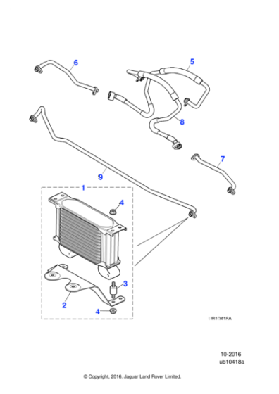 XR850359 - Jaguar Oil cooler pipe