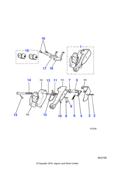 CBC5677 - Jaguar Handbrake mechanism