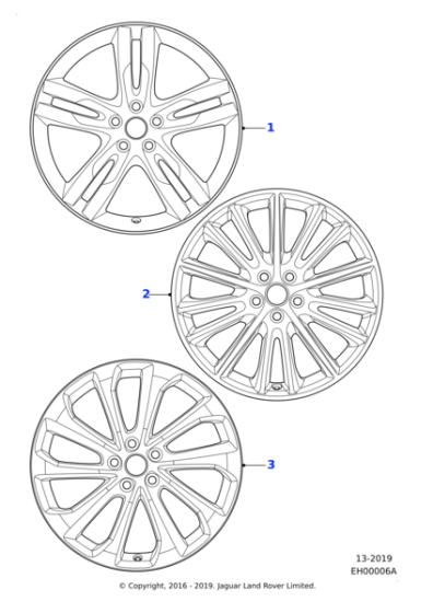 Alloy Wheel - 19" Style 1015, 15 spoke, Black Diamond Turned finish, Rear