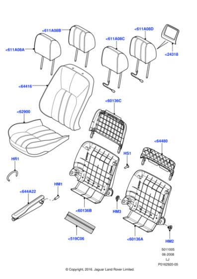 HCA501090SUN - Land Rover Cover - Front Seat Cushion