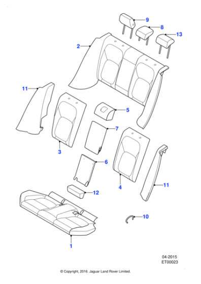 T2H44021LKP - Jaguar Headrest