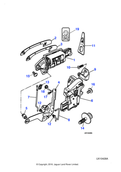 XR83624PED - Jaguar Door handle